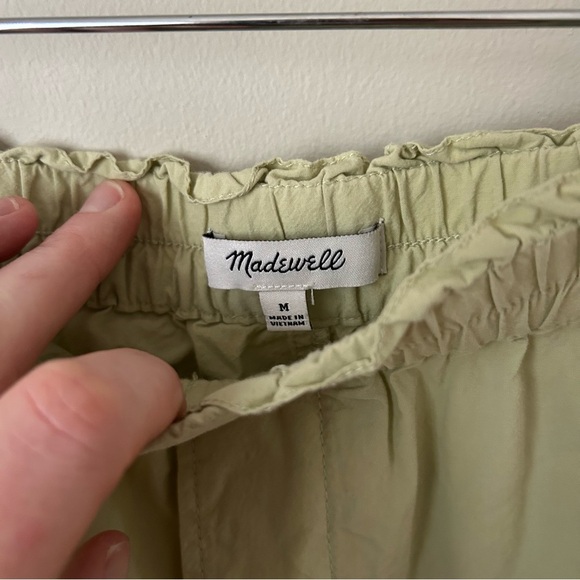 Madewell Poplin Paperbag Light Green Pull On Shorts Women’s Size Medium - Picture 3 of 5